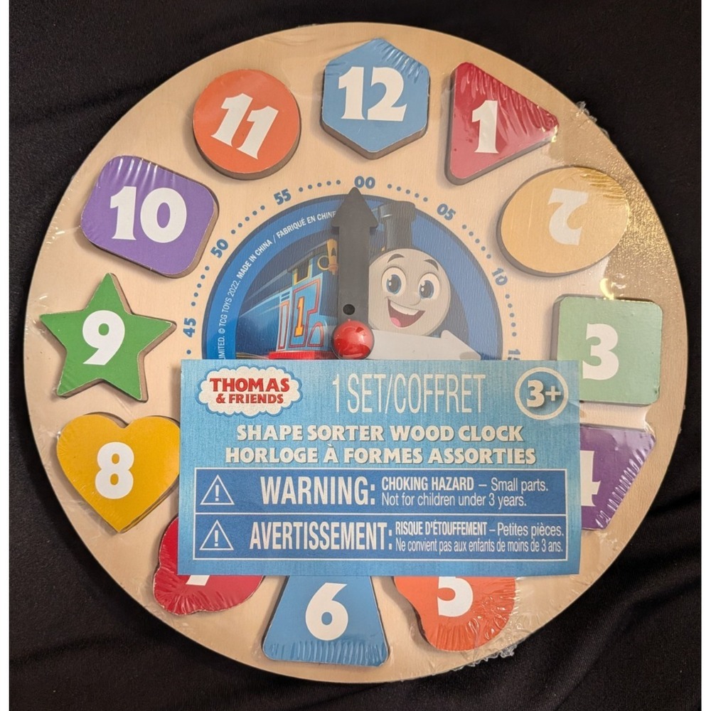 Rare‎ Sealed New Thomas & Friends Shape Sorter, Numbers, Colors and Wooden Clock